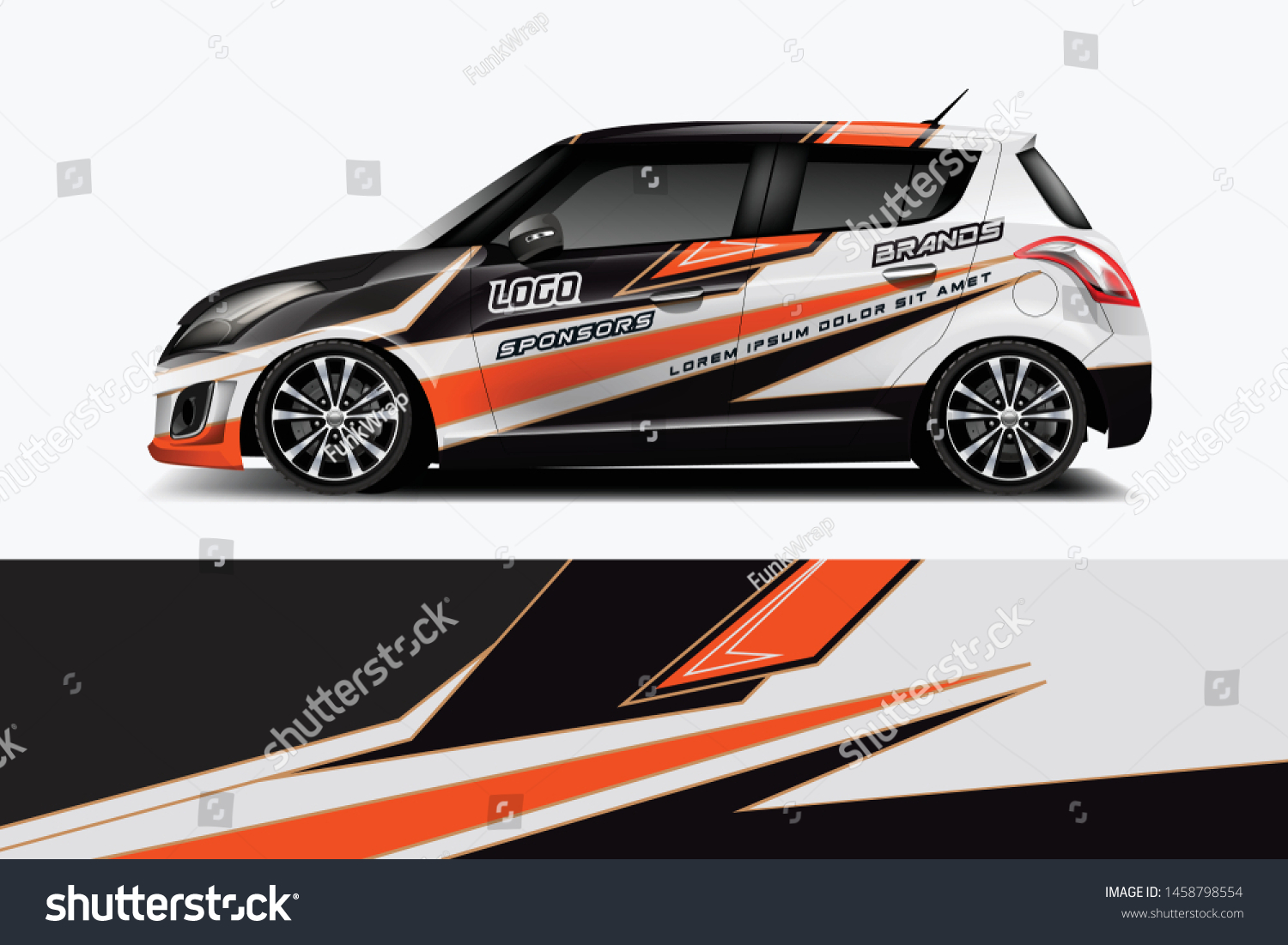 Car wrap graphic racing abstract strip and background for car wrap and vinyl sticker dekal