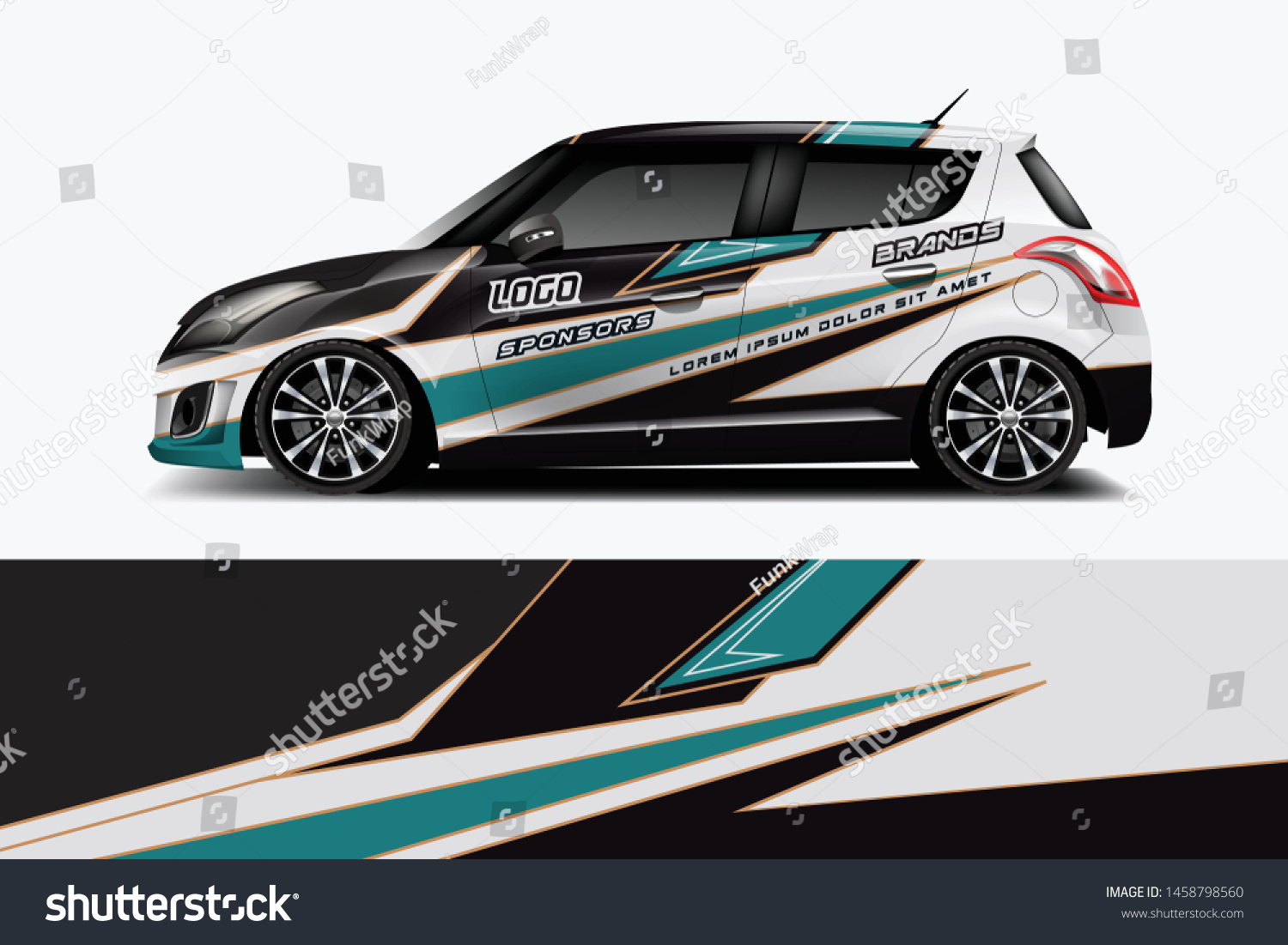 Car wrap graphic racing abstract strip and background for car wrap and vinyl sticker dekal
