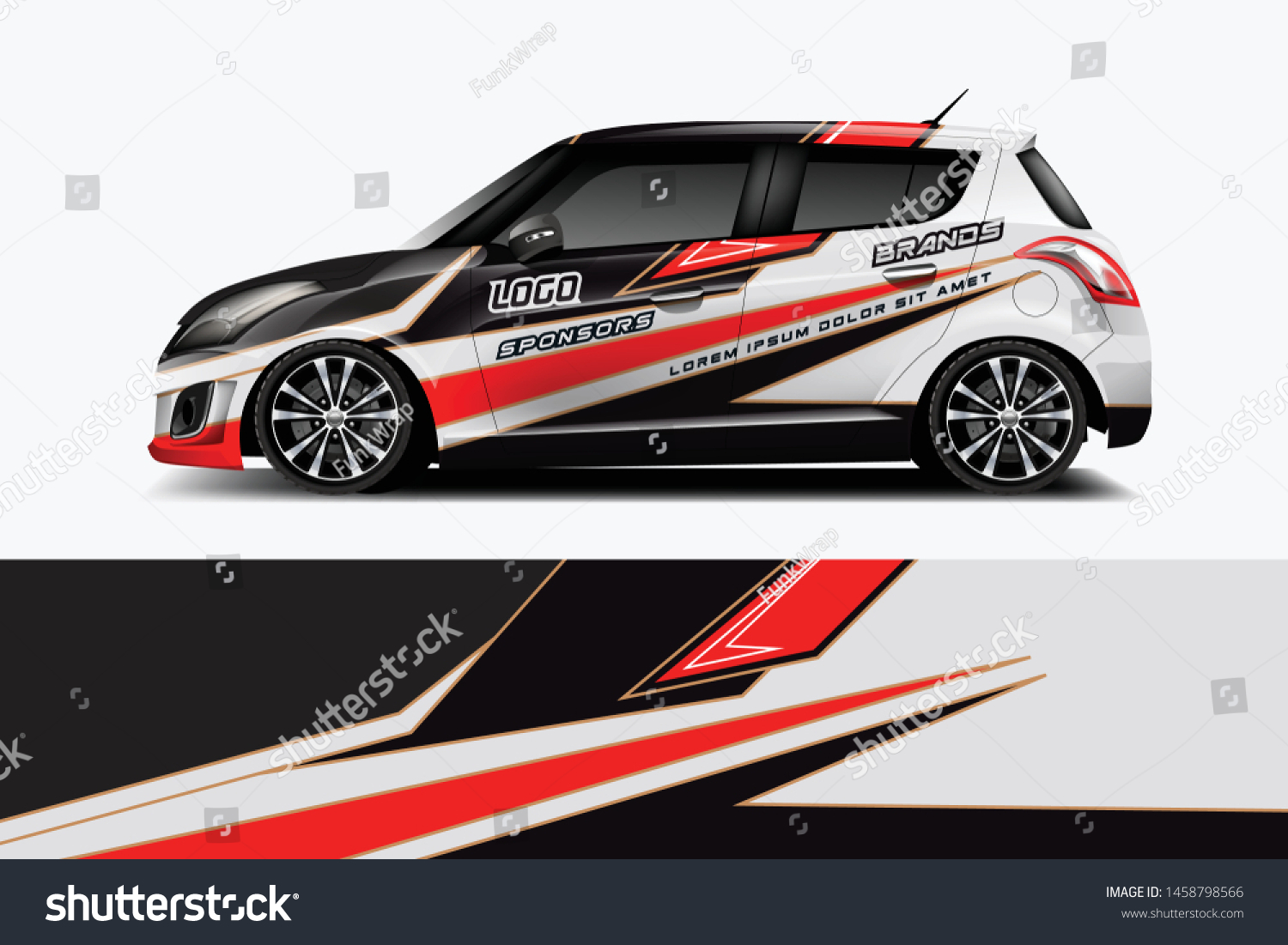 Car wrap graphic racing abstract strip and background for car wrap and vinyl sticker dekal