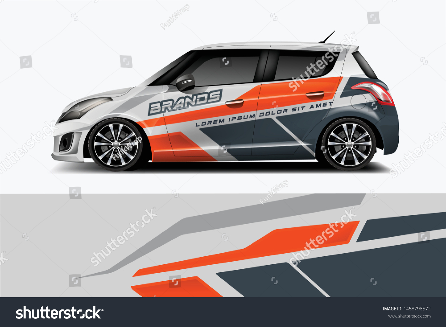 Car wrap graphic racing abstract strip and background for car wrap and vinyl sticker dekal