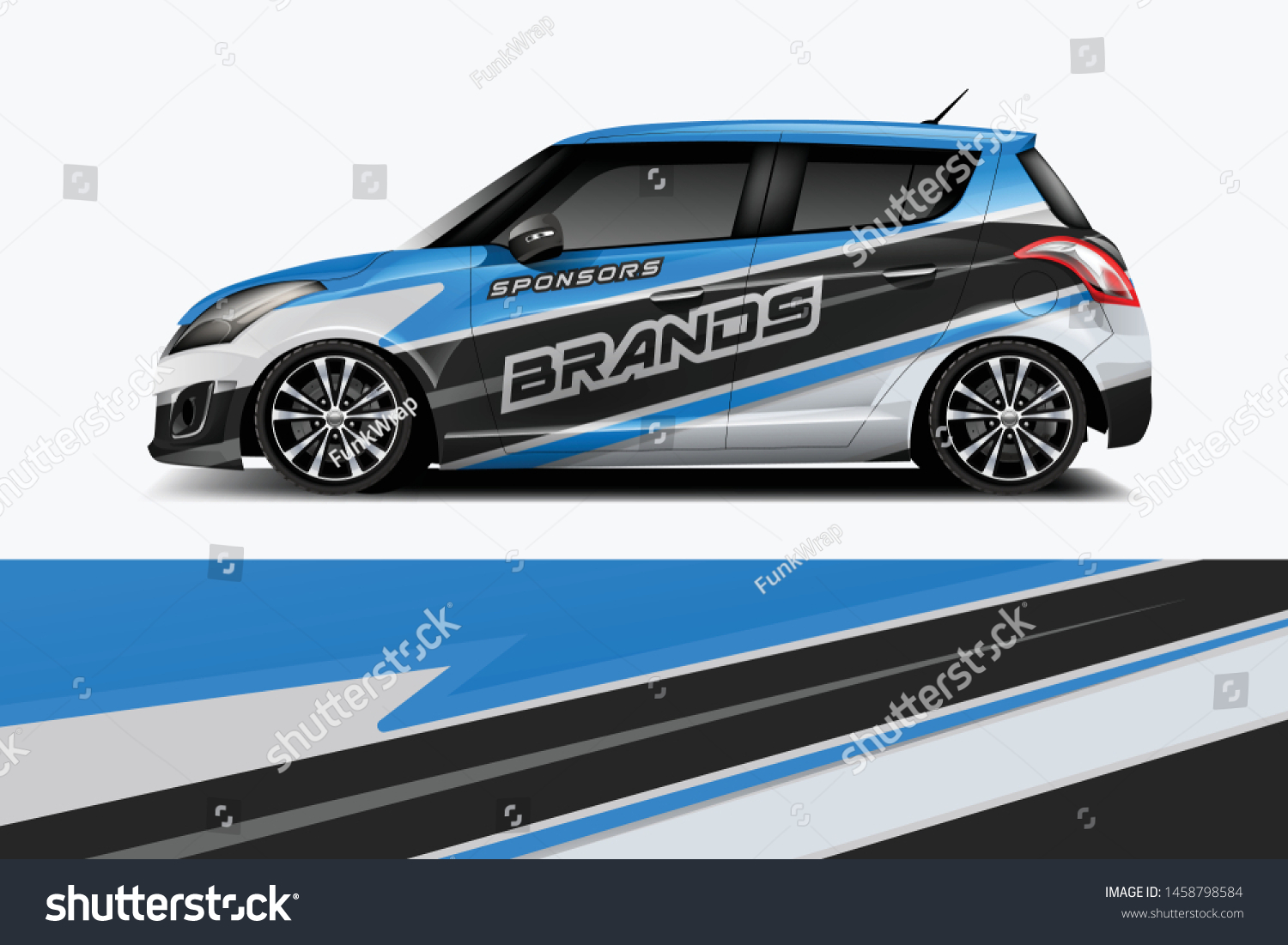 Car wrap graphic racing abstract strip and background for car wrap and vinyl sticker dekal