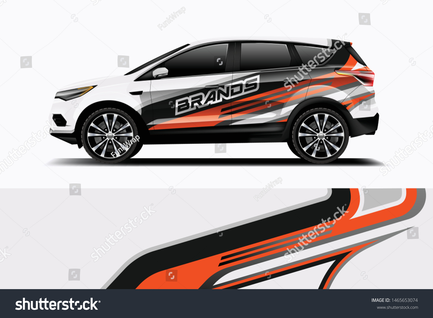 Company branding Car decal wrap design vector. Graphic abstract stripe racing background kit designs company car dekal
