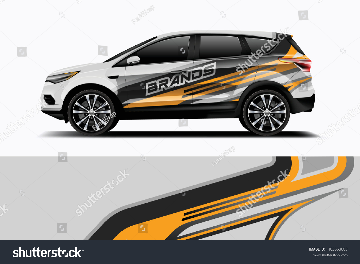 Company branding Car decal wrap design vector. Graphic abstract stripe racing background kit designs company car dekal
