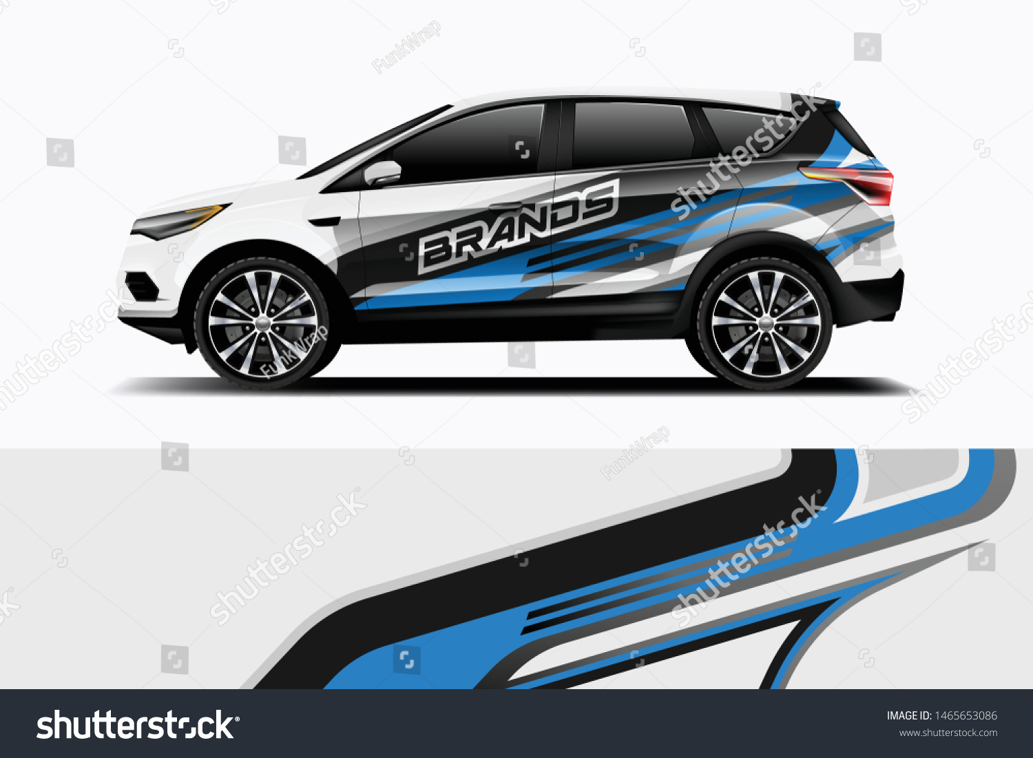 Company branding Car decal wrap design vector. Graphic abstract stripe racing background kit designs company car dekal