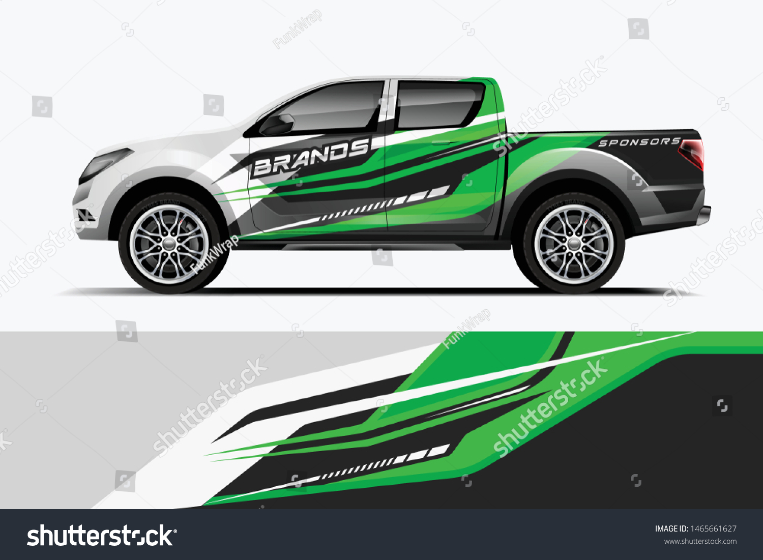 Truck decal wrap design vector. Graphic abstract stripe racing background kit designs for vehicle, race car, rally, adventure and livery - Vector dekal