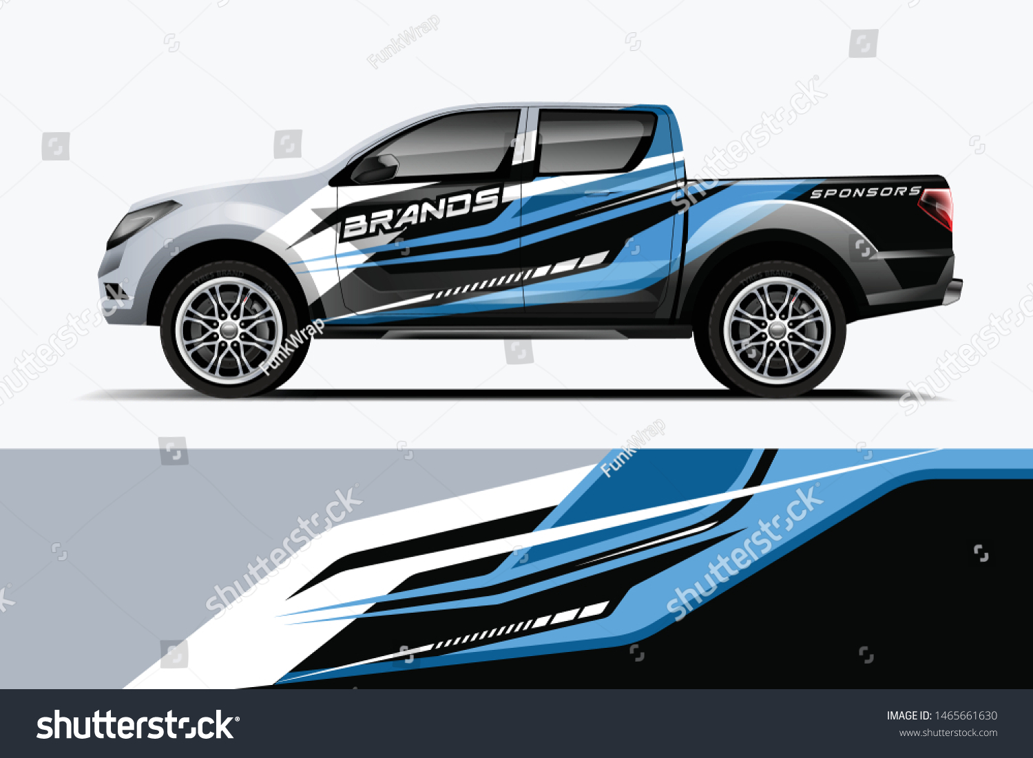 Truck decal wrap design vector. Graphic abstract stripe racing background kit designs for vehicle, race car, rally, adventure and livery - Vector dekal