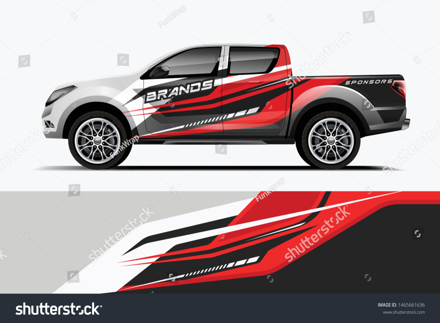 Truck decal wrap design vector. Graphic abstract stripe racing background kit designs for vehicle, race car, rally, adventure and livery - Vector dekal