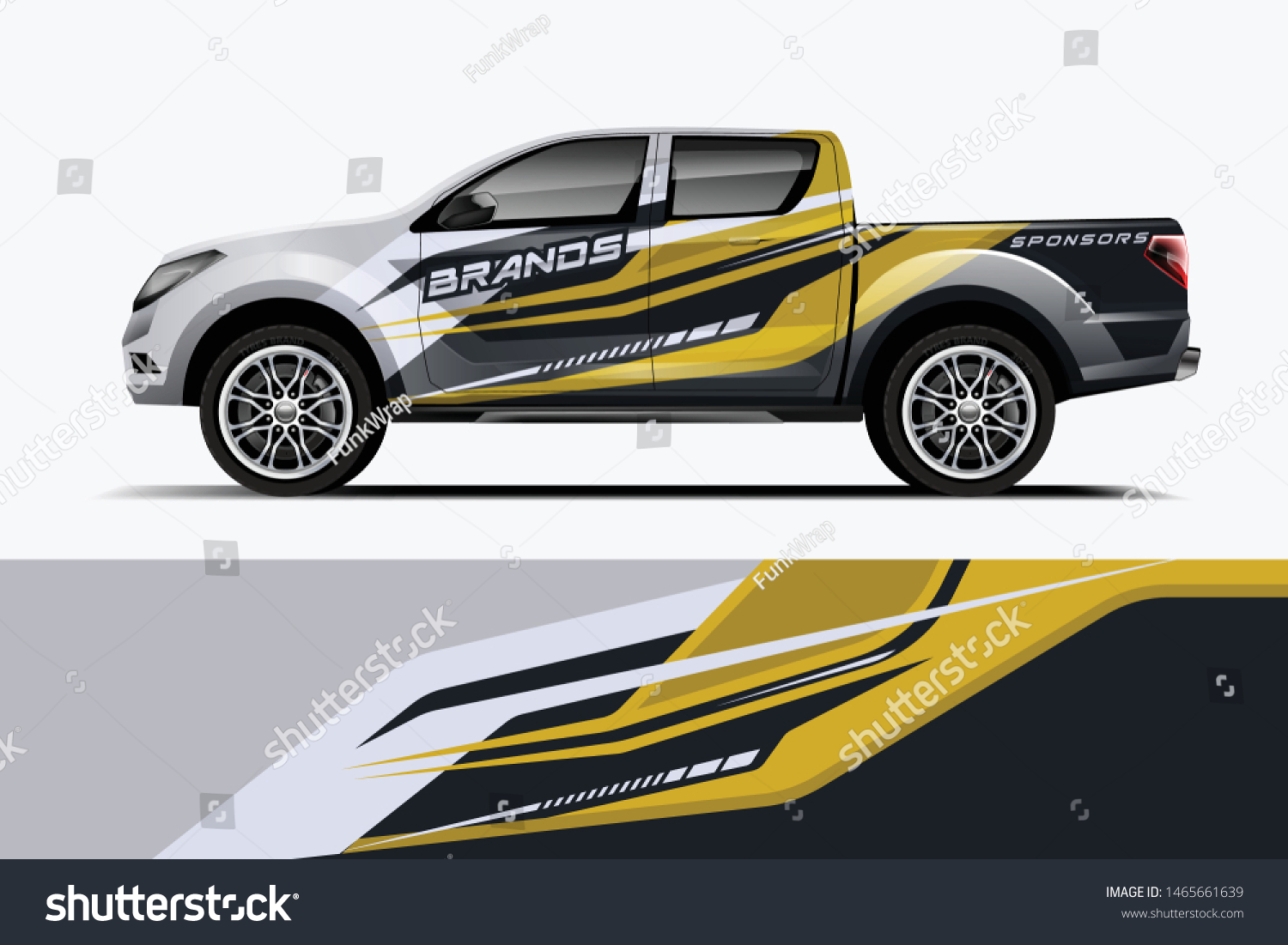 Truck decal wrap design vector. Graphic abstract stripe racing background kit designs for vehicle, race car, rally, adventure and livery - Vector dekal