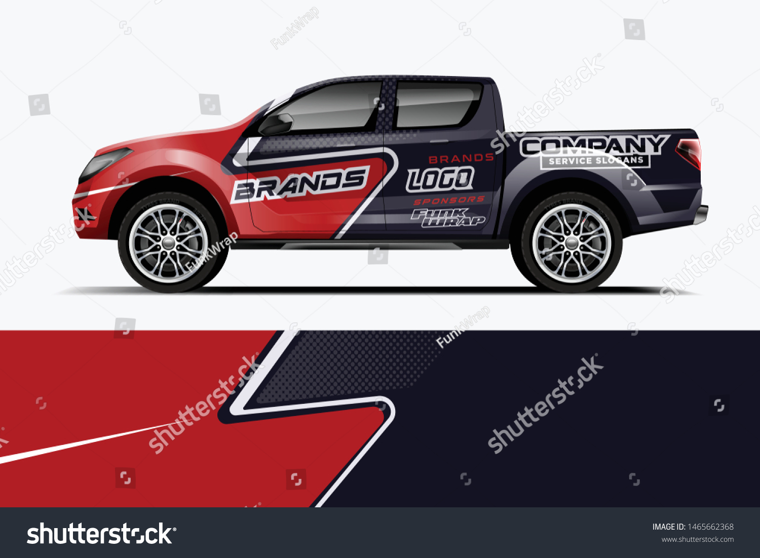 Truck decal wrap design vector. Graphic abstract stripe racing background kit designs for vehicle, race car, rally, adventure and livery - Vector dekal