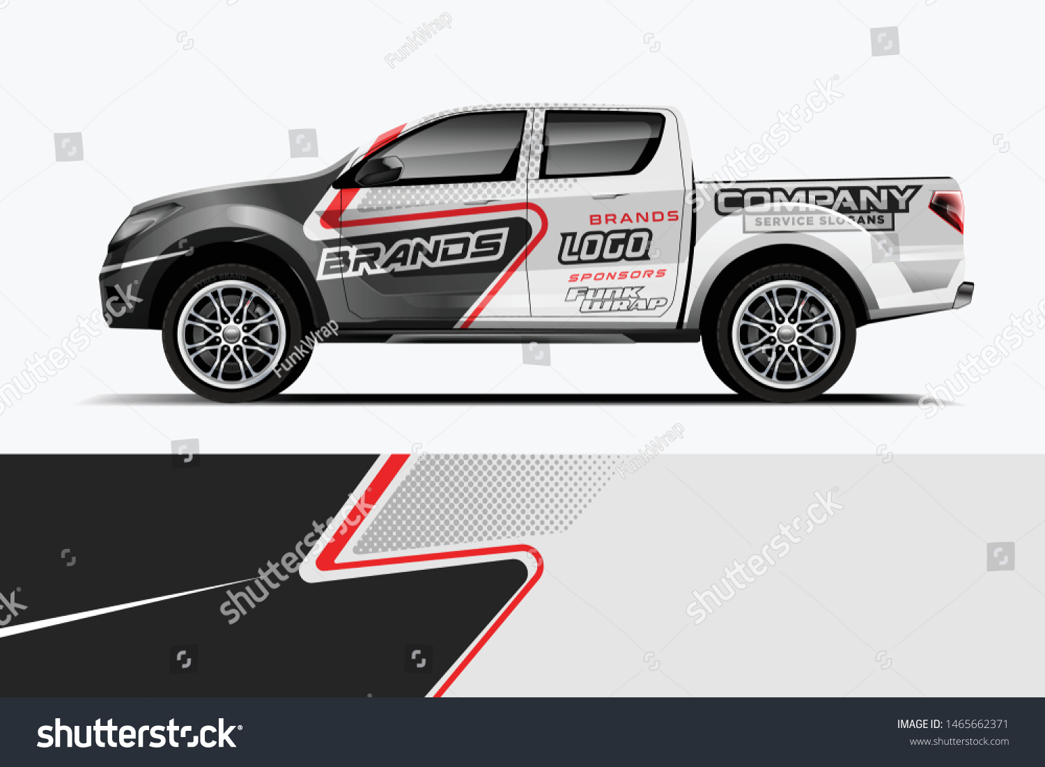 Truck decal wrap design vector. Graphic abstract stripe racing background kit designs for vehicle, race car, rally, adventure and livery - Vector dekal
