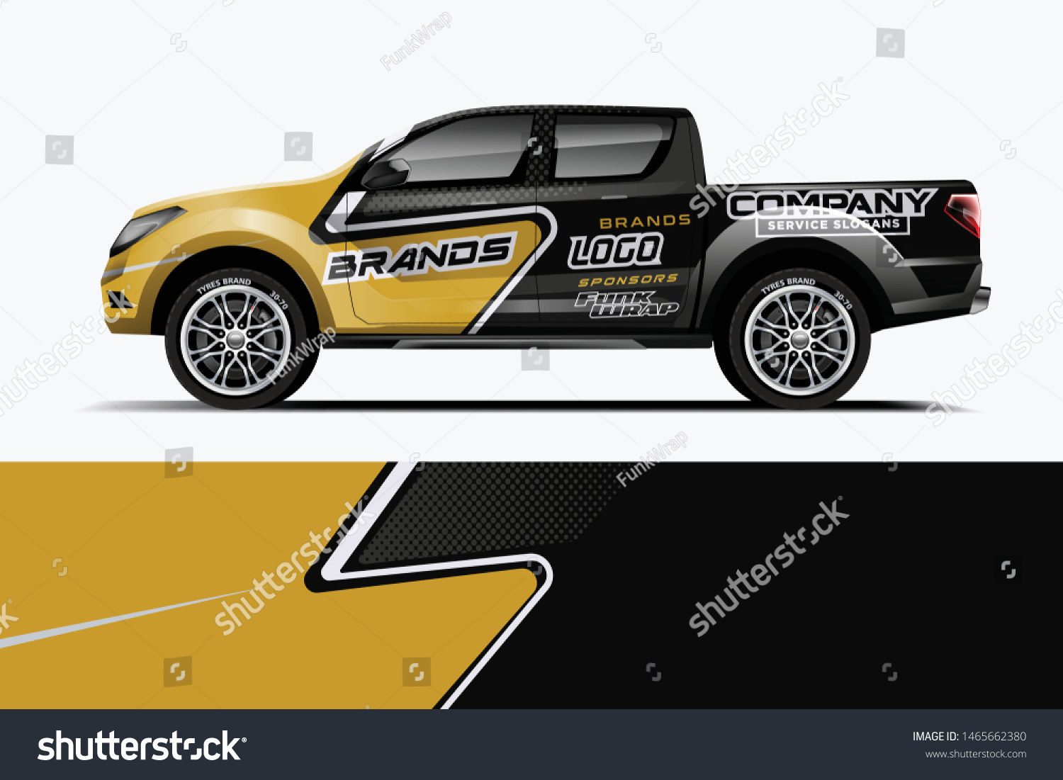 Truck decal wrap design vector. Graphic abstract stripe racing background kit designs for vehicle, race car, rally, adventure and livery - Vector dekal