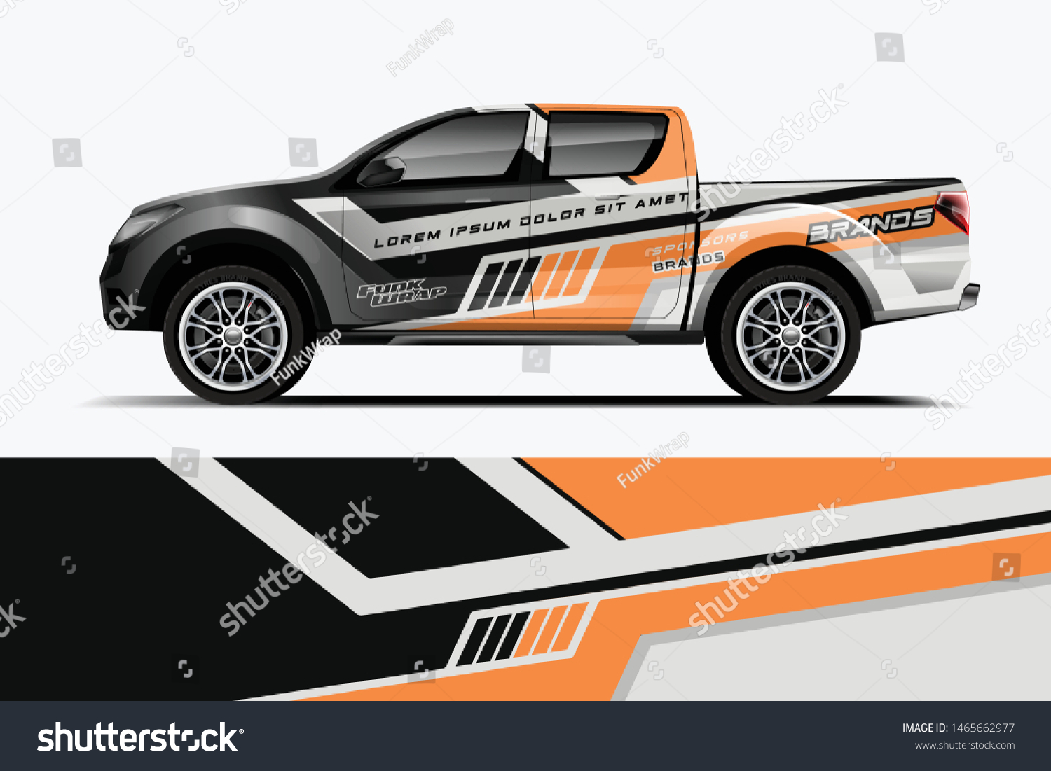 Truck decal wrap design vector. Graphic abstract stripe racing background kit designs for vehicle, race car, rally, adventure and livery - Vector dekal