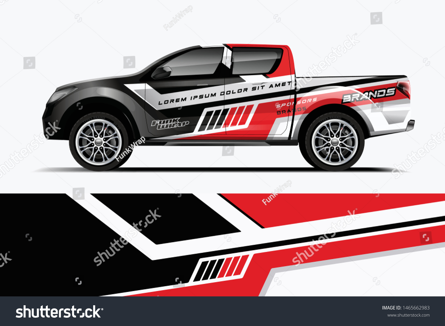 Truck decal wrap design vector. Graphic abstract stripe racing background kit designs for vehicle, race car, rally, adventure and livery - Vector dekal