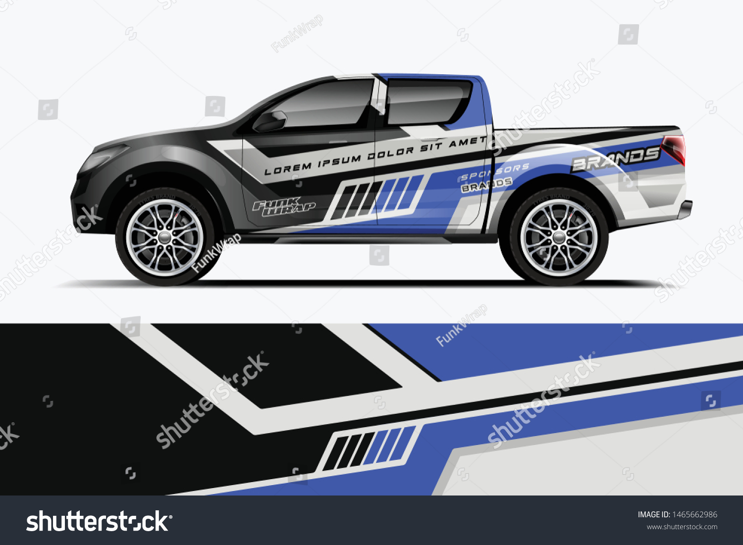 Truck decal wrap design vector. Graphic abstract stripe racing background kit designs for vehicle, race car, rally, adventure and livery - Vector dekal