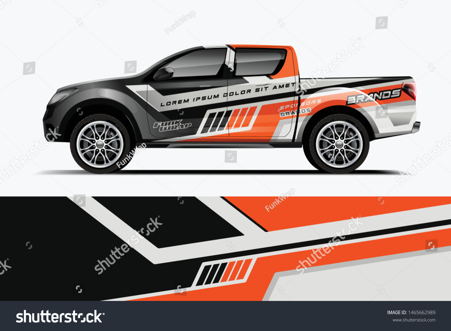 Truck decal wrap design vector. Graphic abstract stripe racing background kit designs for vehicle, race car, rally, adventure and livery - Vector dekal