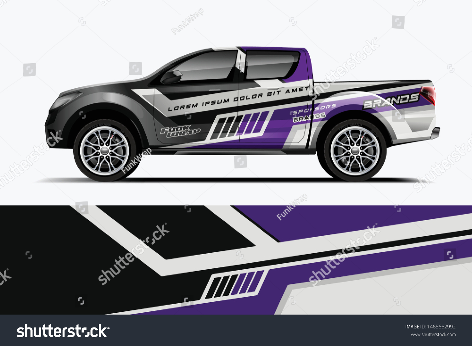 Truck decal wrap design vector. Graphic abstract stripe racing background kit designs for vehicle, race car, rally, adventure and livery - Vector dekal