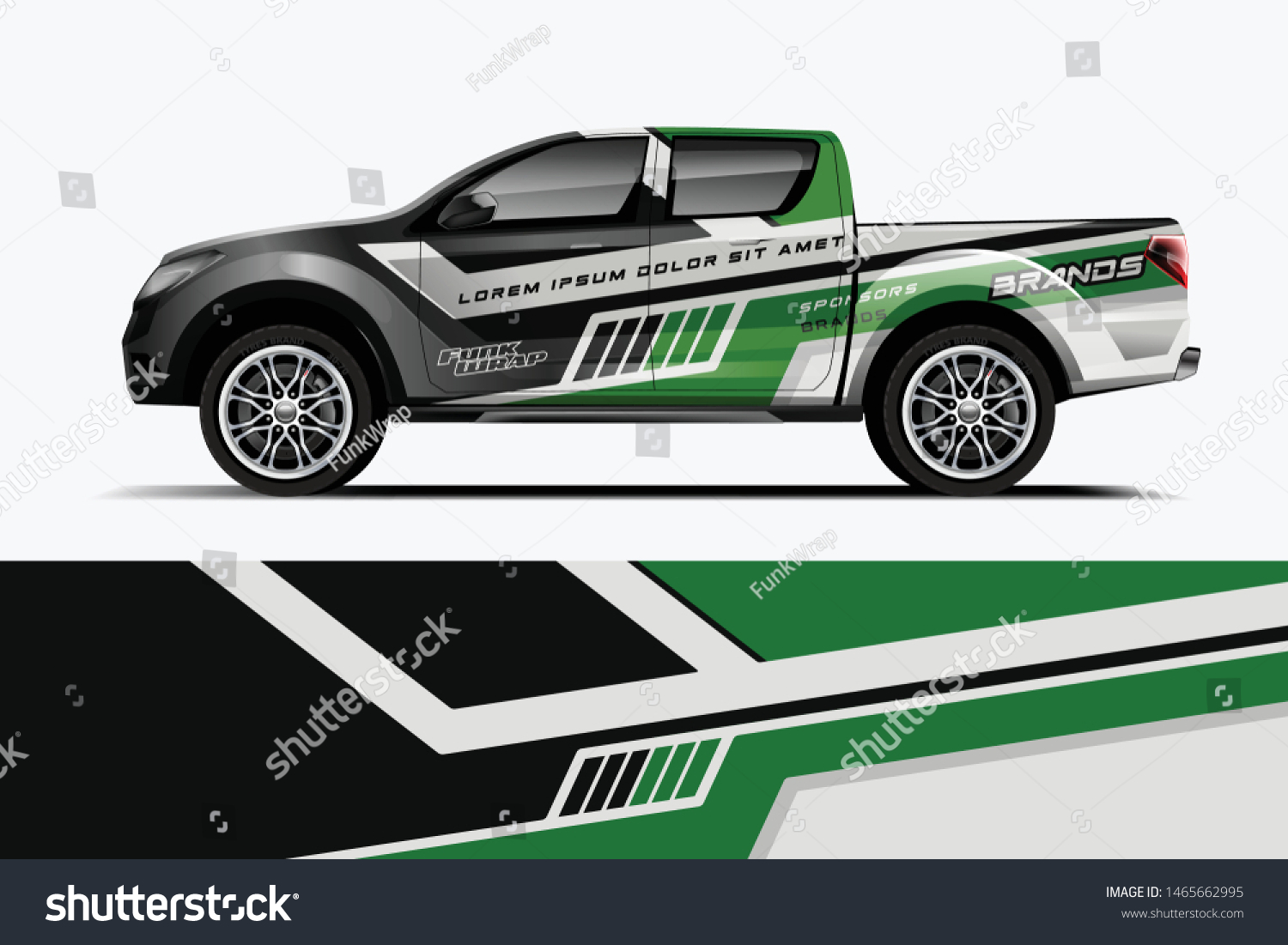 Truck decal wrap design vector. Graphic abstract stripe racing background kit designs for vehicle, race car, rally, adventure and livery - Vector dekal