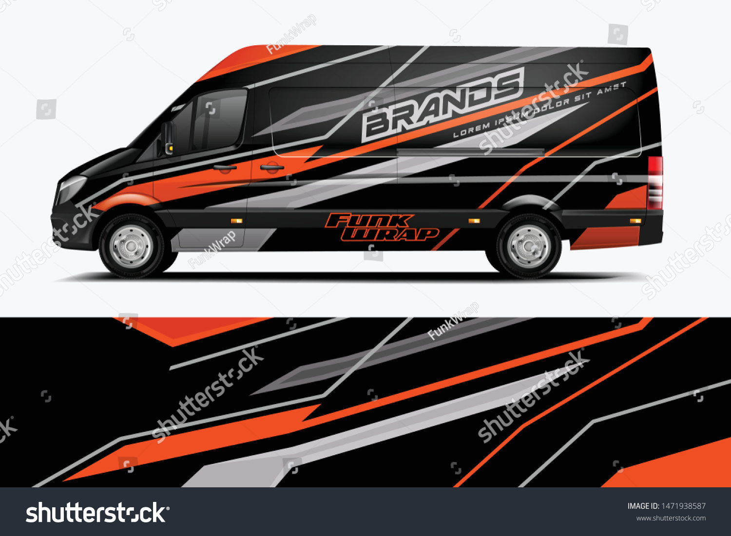 Van wrap design. Wrap, sticker and decal design for company. Vector format dekal