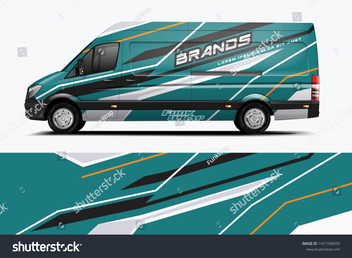 Van wrap design. Wrap, sticker and decal design for company. Vector format dekal