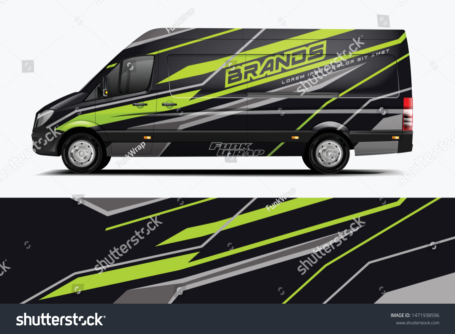 Van wrap design. Wrap, sticker and decal design for company. Vector format dekal