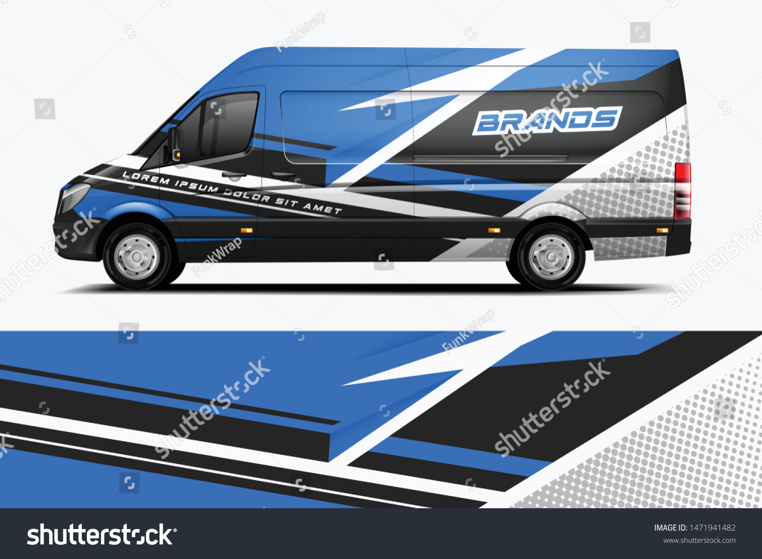 Van wrap design. Wrap, sticker and decal design for company. Vector format dekal
