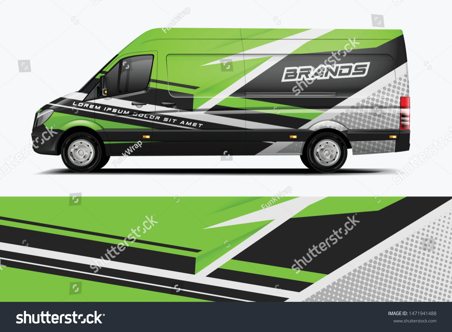 Van wrap design. Wrap, sticker and decal design for company. Vector format dekal