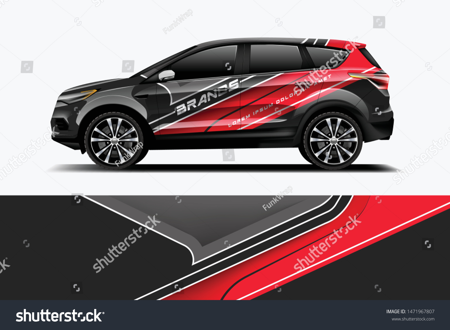 Company branding Car decal wrap design vector. Graphic abstract stripe racing background kit designs company car dekal