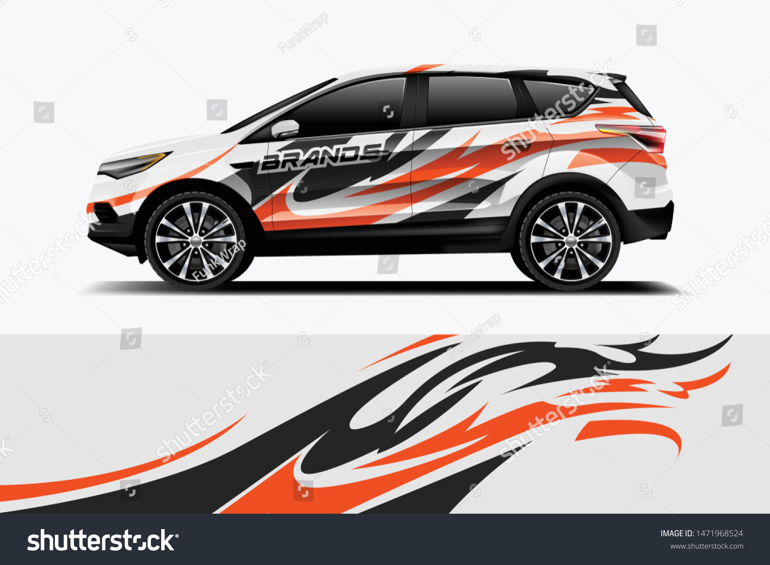 Company branding Car decal wrap design vector. Graphic abstract stripe racing background kit designs company car dekal
