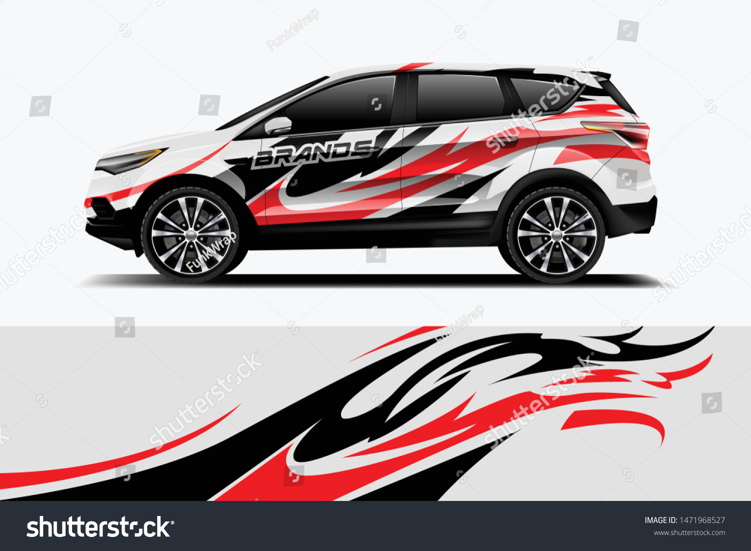 Company branding Car decal wrap design vector. Graphic abstract stripe racing background kit designs company car dekal
