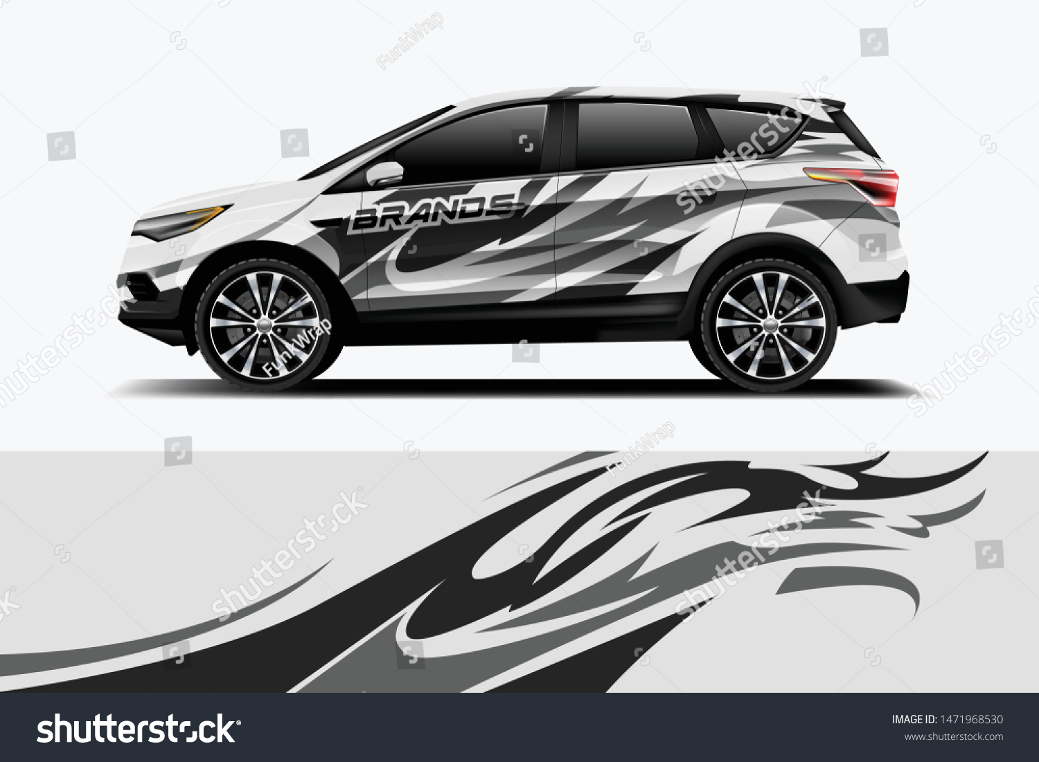 Company branding Car decal wrap design vector. Graphic abstract stripe racing background kit designs company car dekal