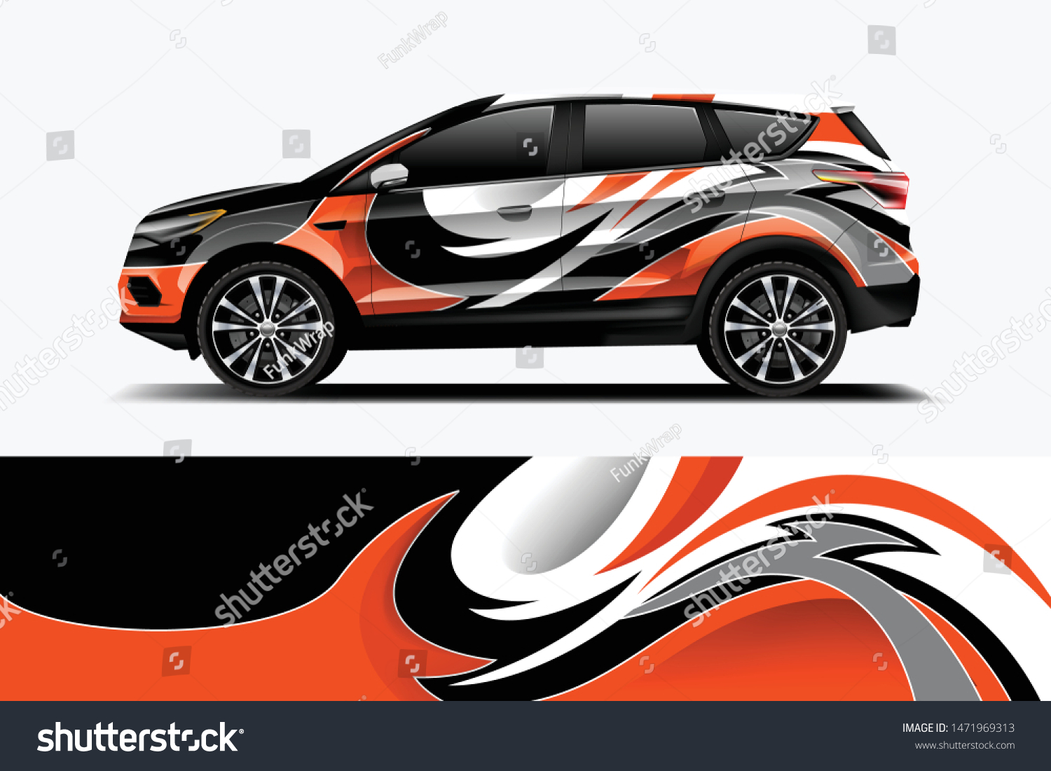 Company branding Car decal wrap design vector. Graphic abstract stripe racing background kit designs company car dekal