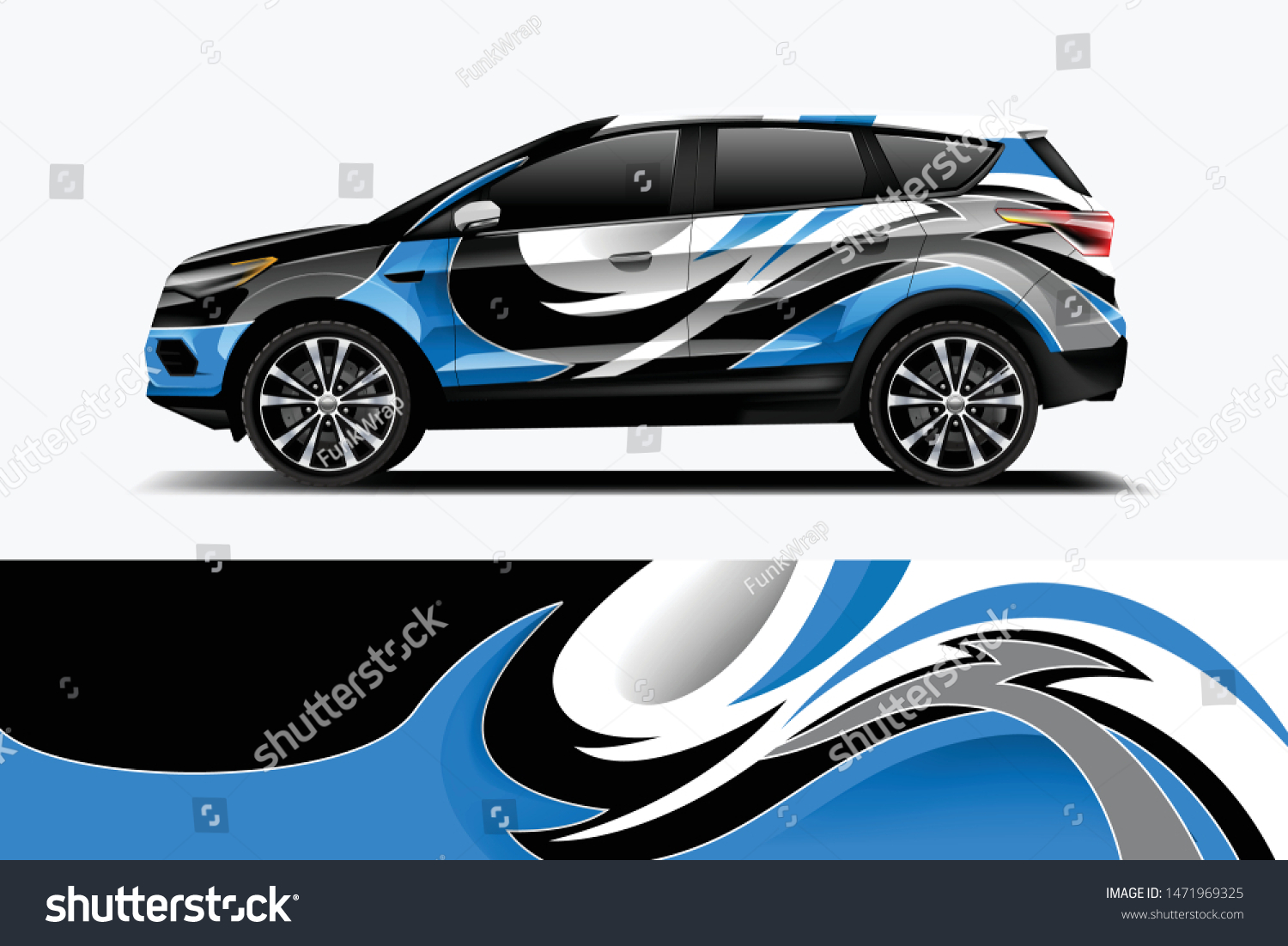 Company branding Car decal wrap design vector. Graphic abstract stripe racing background kit designs company car dekal