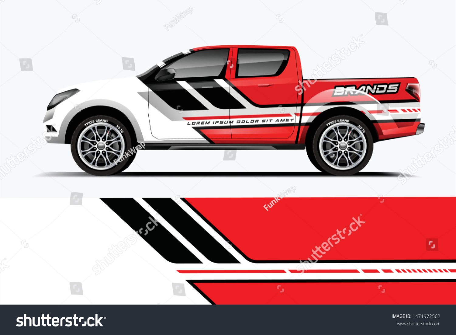 Truck decal wrap design vector. Graphic abstract stripe racing background kit designs for vehicle, race car, rally, adventure and livery - Vector dekal