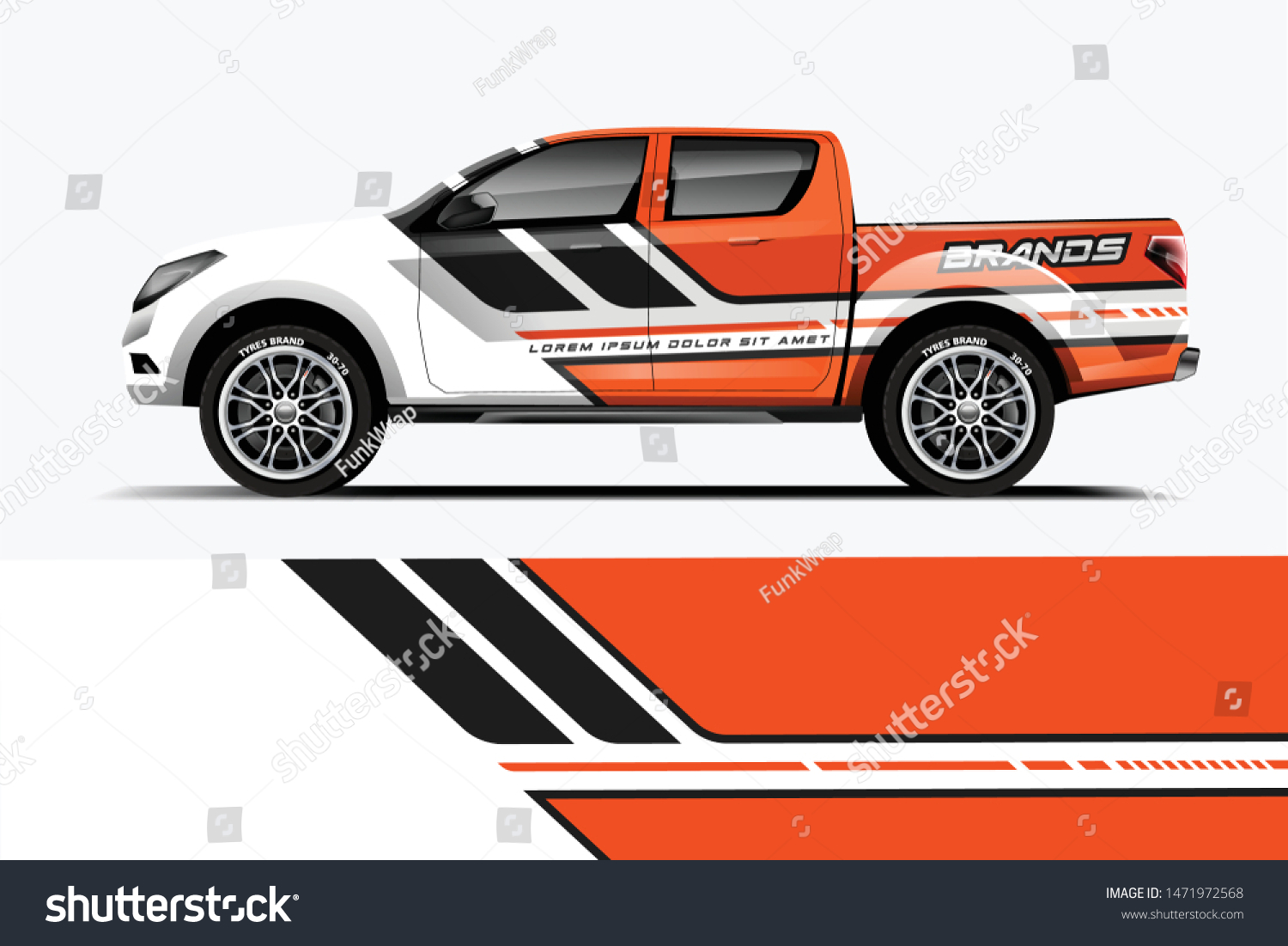 Truck decal wrap design vector. Graphic abstract stripe racing background kit designs for vehicle, race car, rally, adventure and livery - Vector dekal