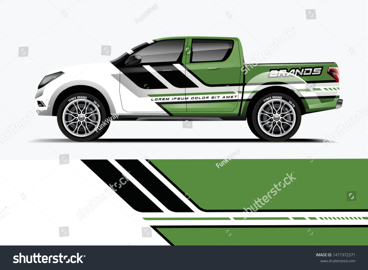 Truck decal wrap design vector. Graphic abstract stripe racing background kit designs for vehicle, race car, rally, adventure and livery - Vector dekal