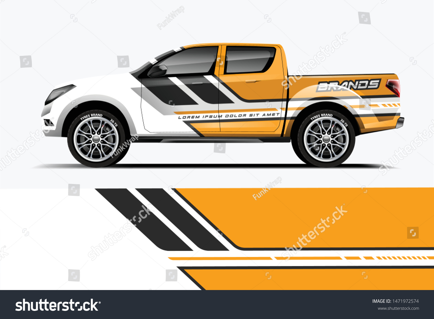 Truck decal wrap design vector. Graphic abstract stripe racing background kit designs for vehicle, race car, rally, adventure and livery - Vector dekal