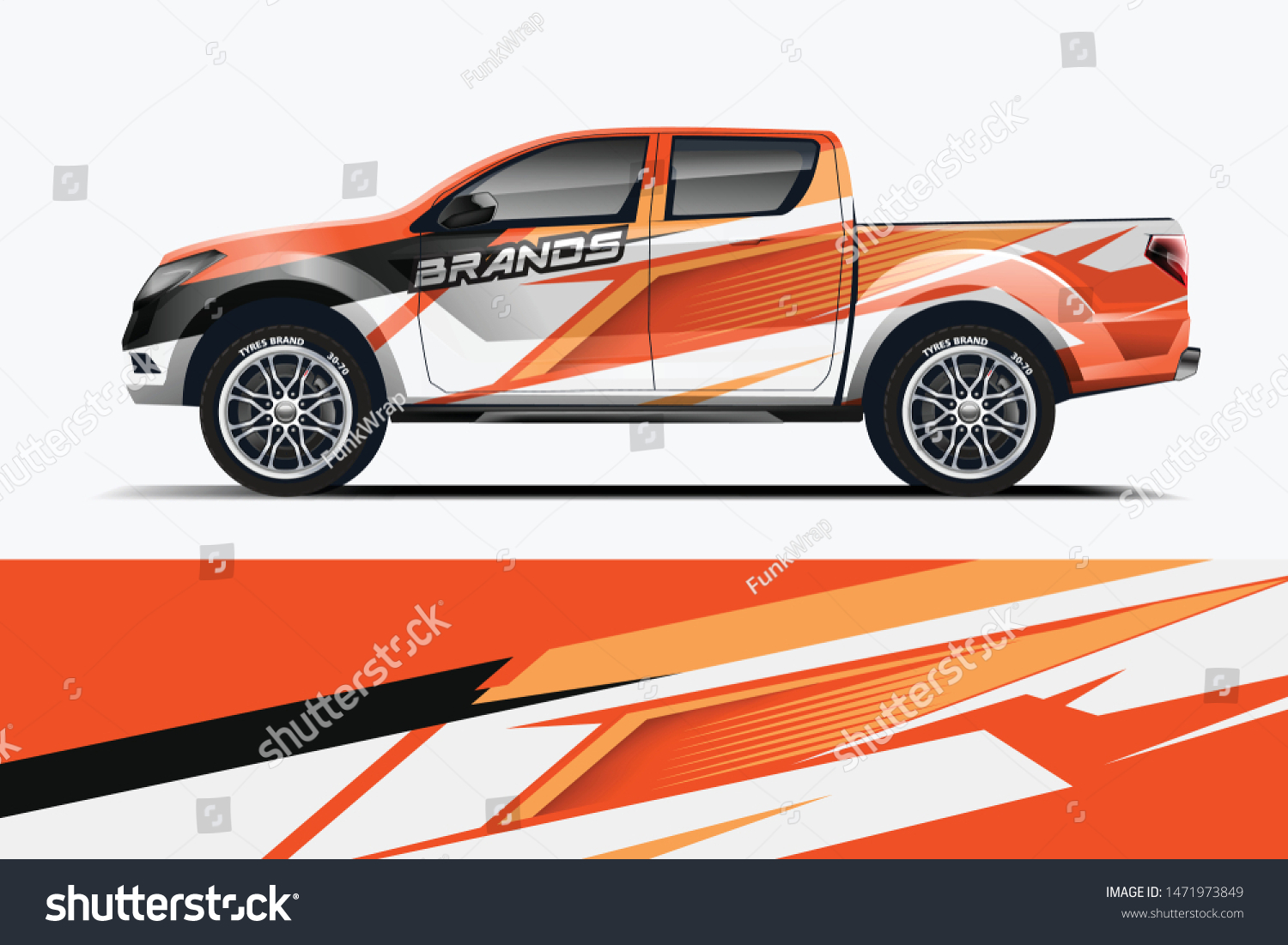 Truck decal wrap design vector. Graphic abstract stripe racing background kit designs for vehicle, race car, rally, adventure and livery - Vector dekal