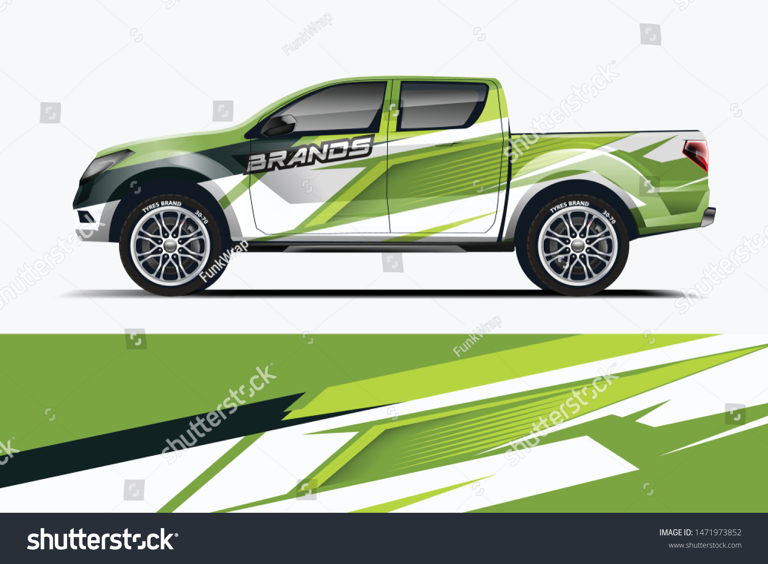 Truck decal wrap design vector. Graphic abstract stripe racing background kit designs for vehicle, race car, rally, adventure and livery - Vector dekal
