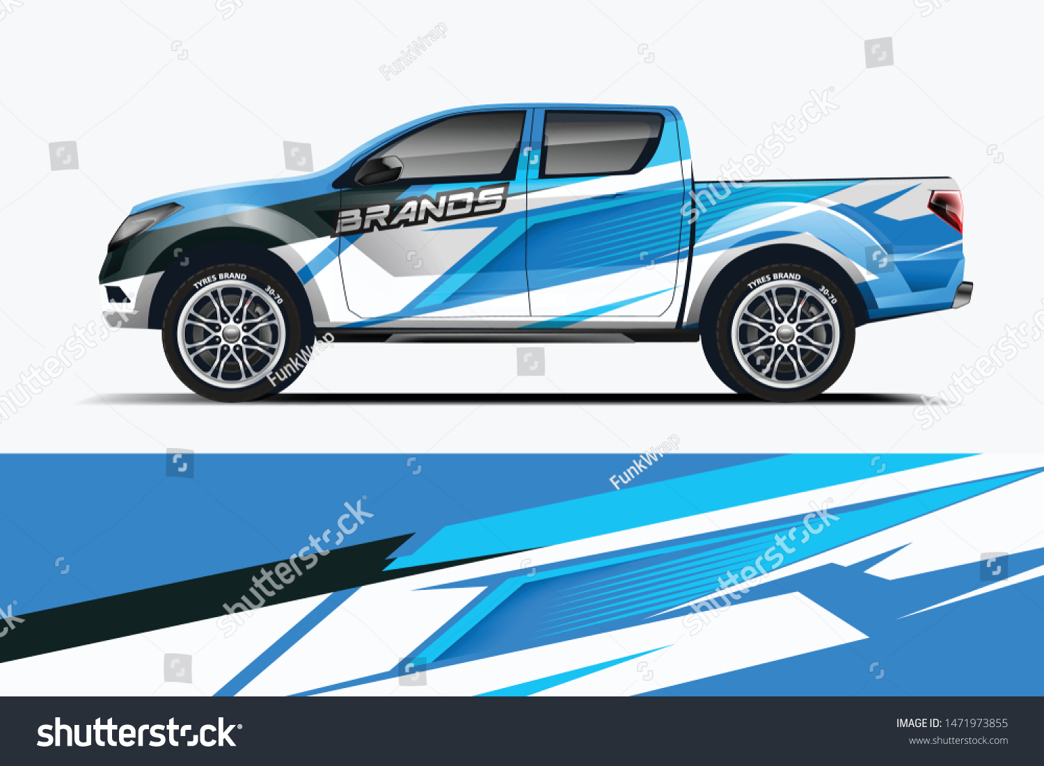 Truck decal wrap design vector. Graphic abstract stripe racing background kit designs for vehicle, race car, rally, adventure and livery - Vector dekal