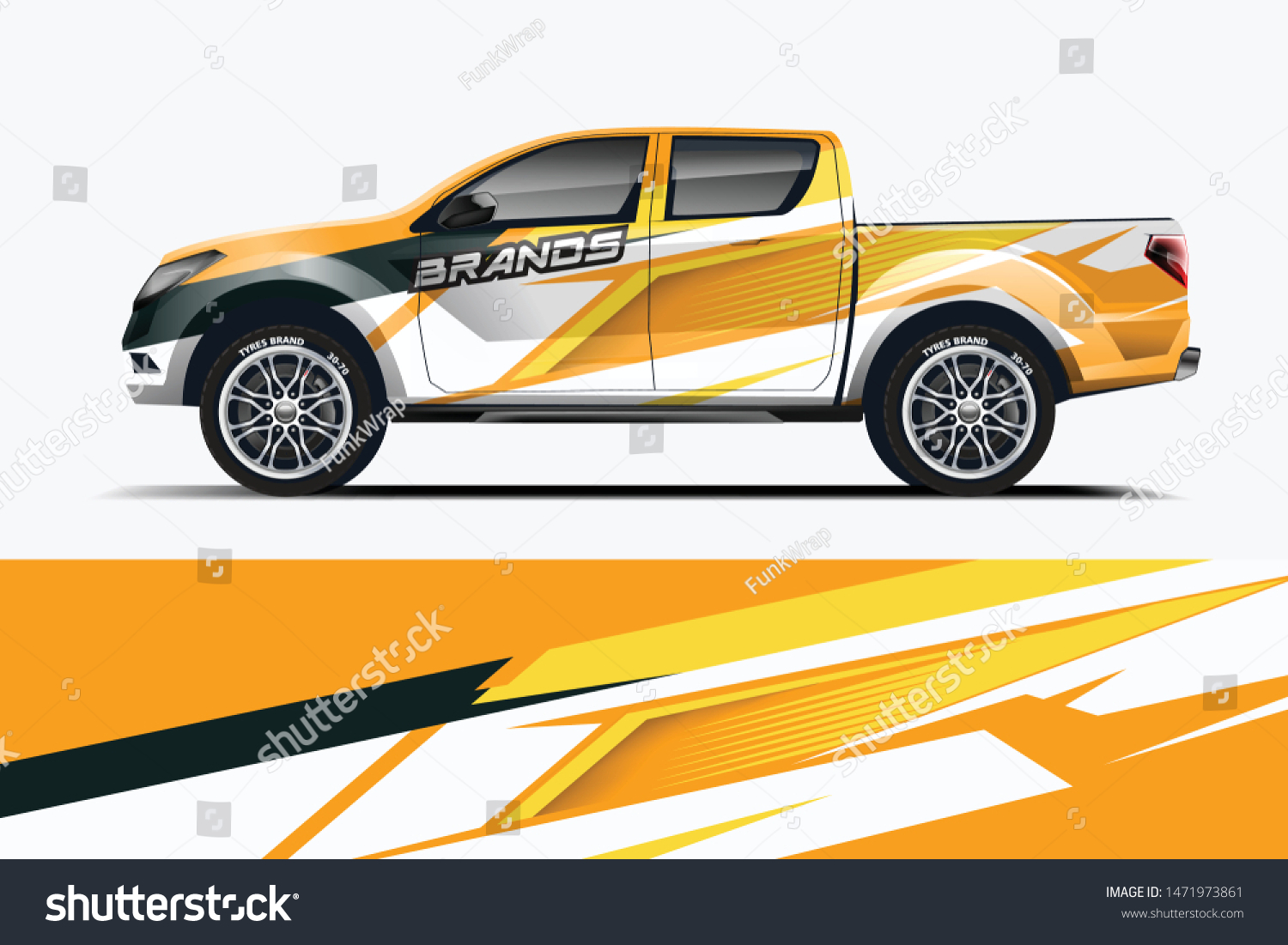 Truck decal wrap design vector. Graphic abstract stripe racing background kit designs for vehicle, race car, rally, adventure and livery - Vector dekal