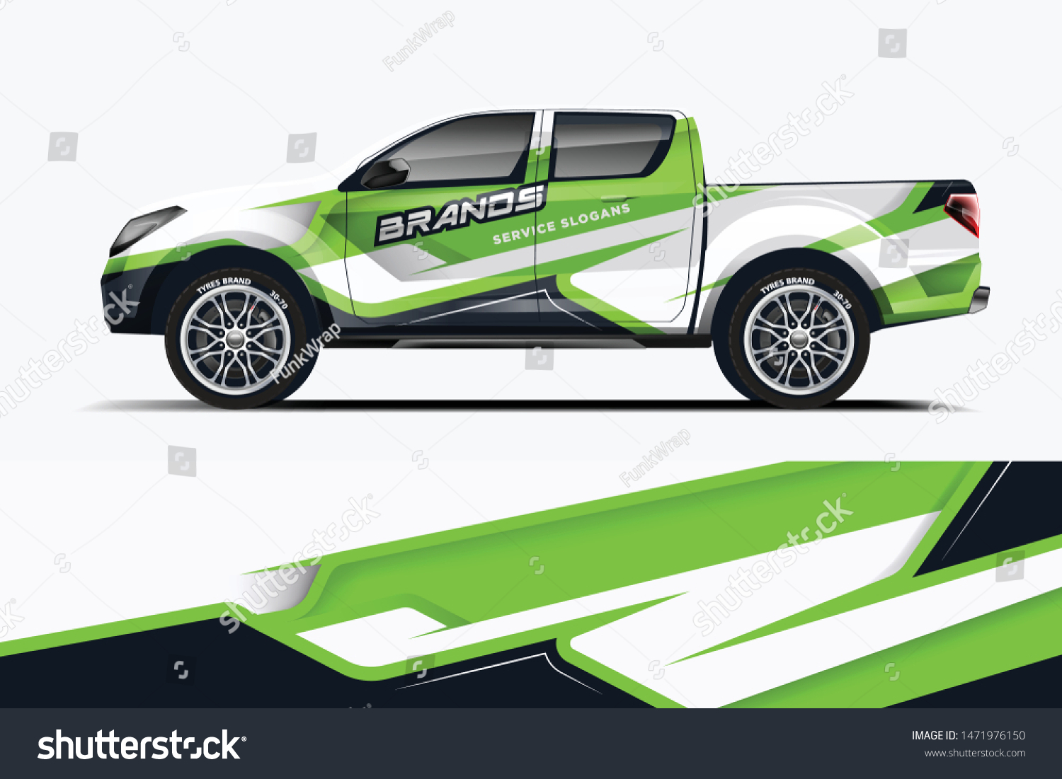 Truck decal wrap design vector. Graphic abstract stripe racing background kit designs for vehicle, race car, rally, adventure and livery - Vector dekal