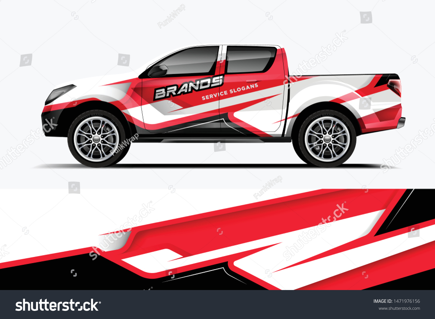 Truck decal wrap design vector. Graphic abstract stripe racing background kit designs for vehicle, race car, rally, adventure and livery - Vector dekal
