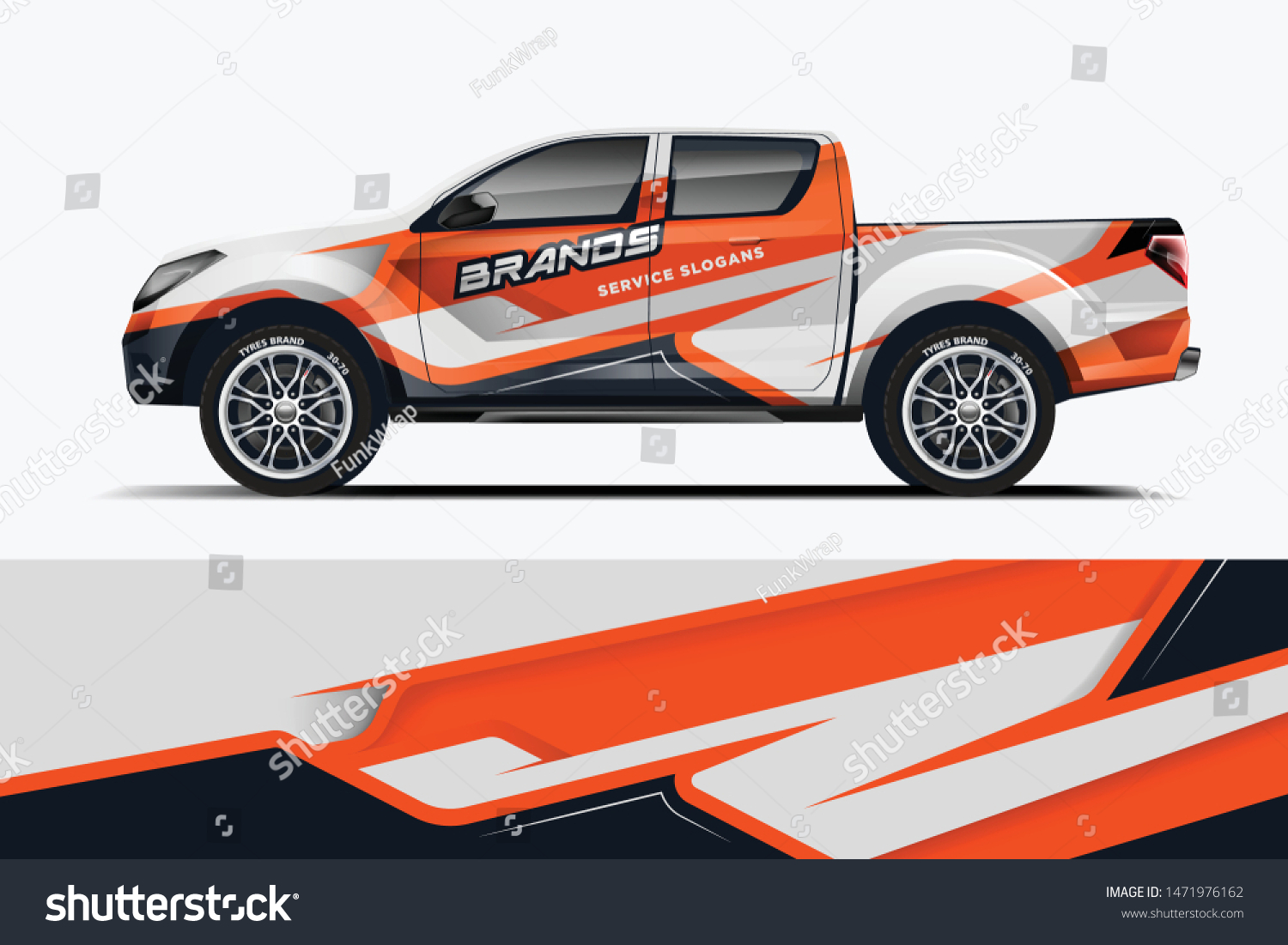 Truck decal wrap design vector. Graphic abstract stripe racing background kit designs for vehicle, race car, rally, adventure and livery - Vector dekal