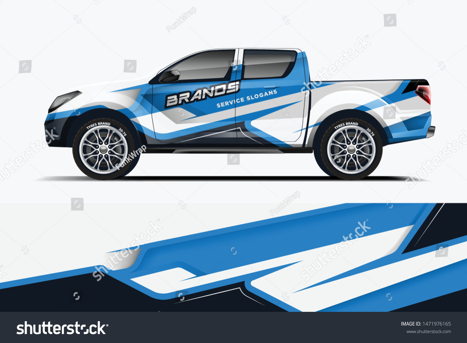 Truck decal wrap design vector. Graphic abstract stripe racing background kit designs for vehicle, race car, rally, adventure and livery - Vector dekal