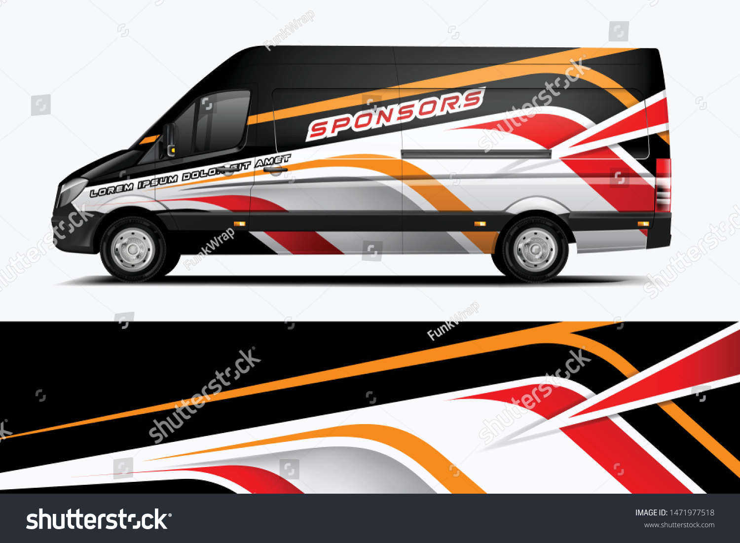 Van wrap design. Wrap, sticker and decal design for company. Vector format dekal