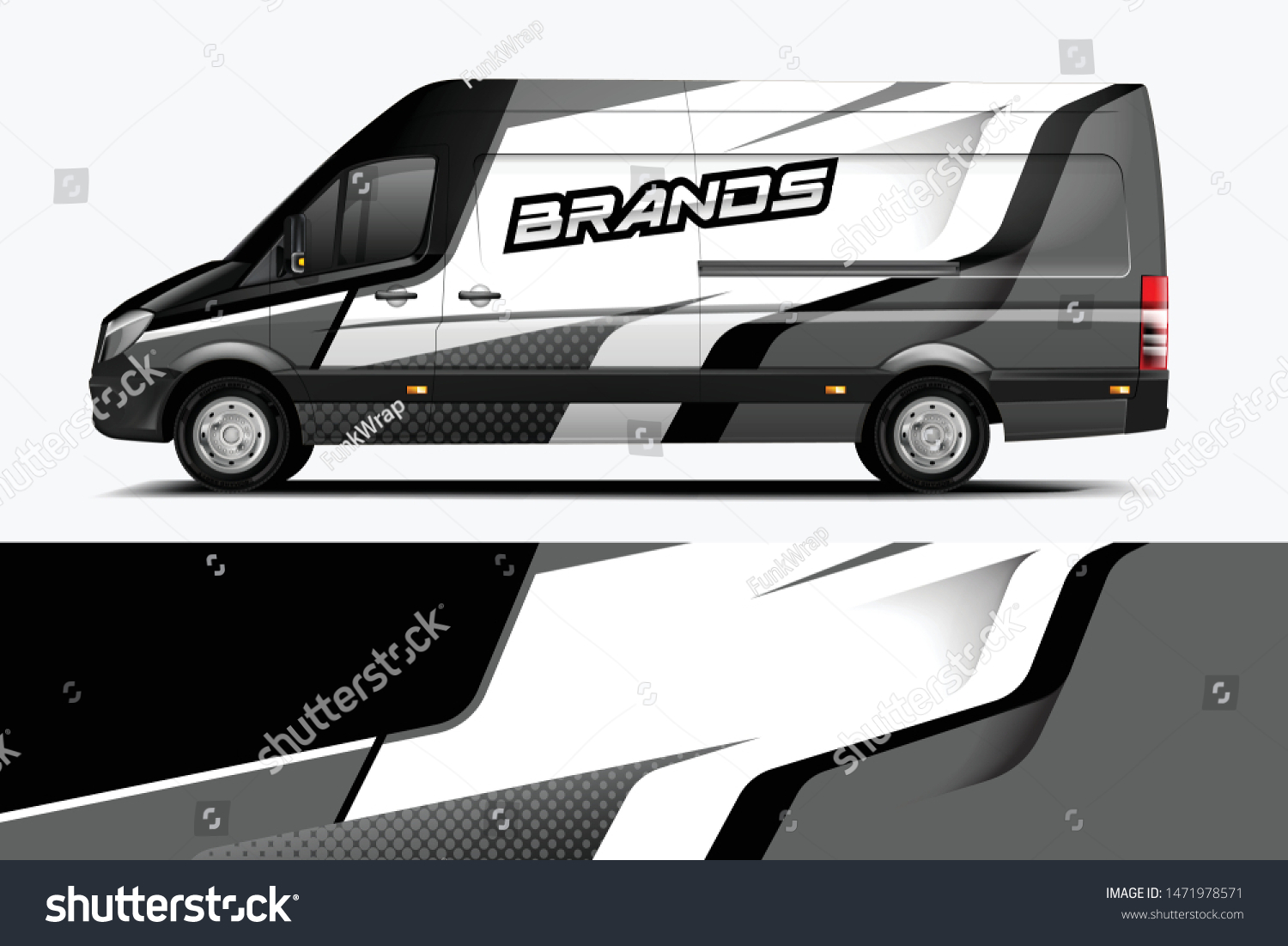 Van wrap design. Wrap, sticker and decal design for company. Vector format dekal