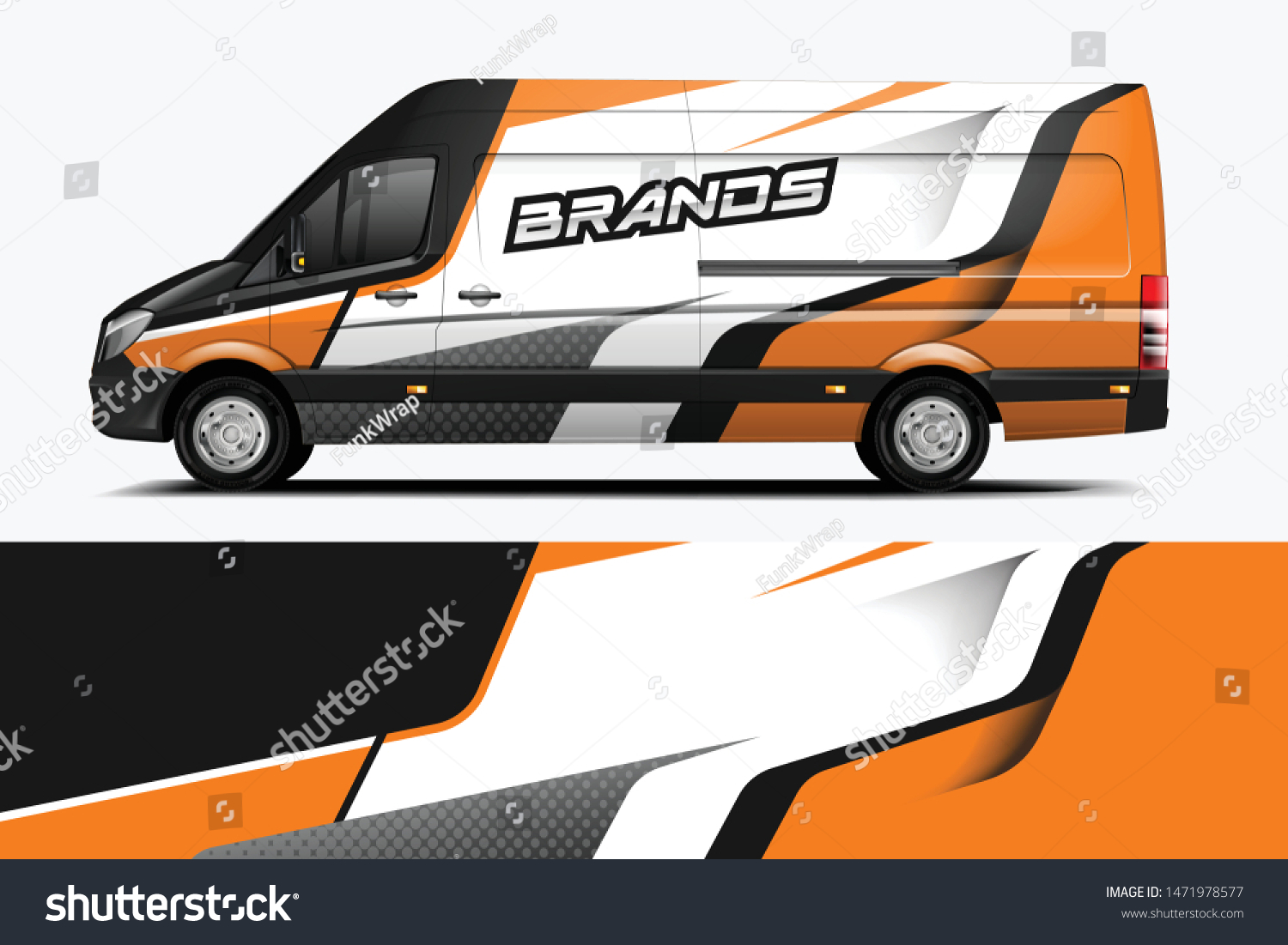 Van wrap design. Wrap, sticker and decal design for company. Vector format dekal
