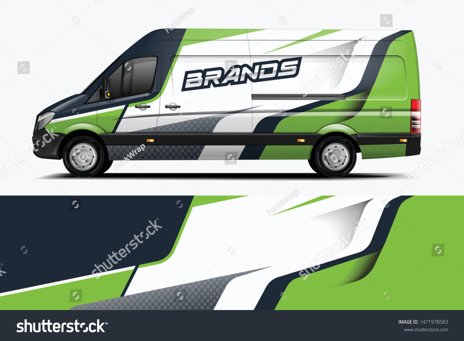 Van wrap design. Wrap, sticker and decal design for company. Vector format dekal