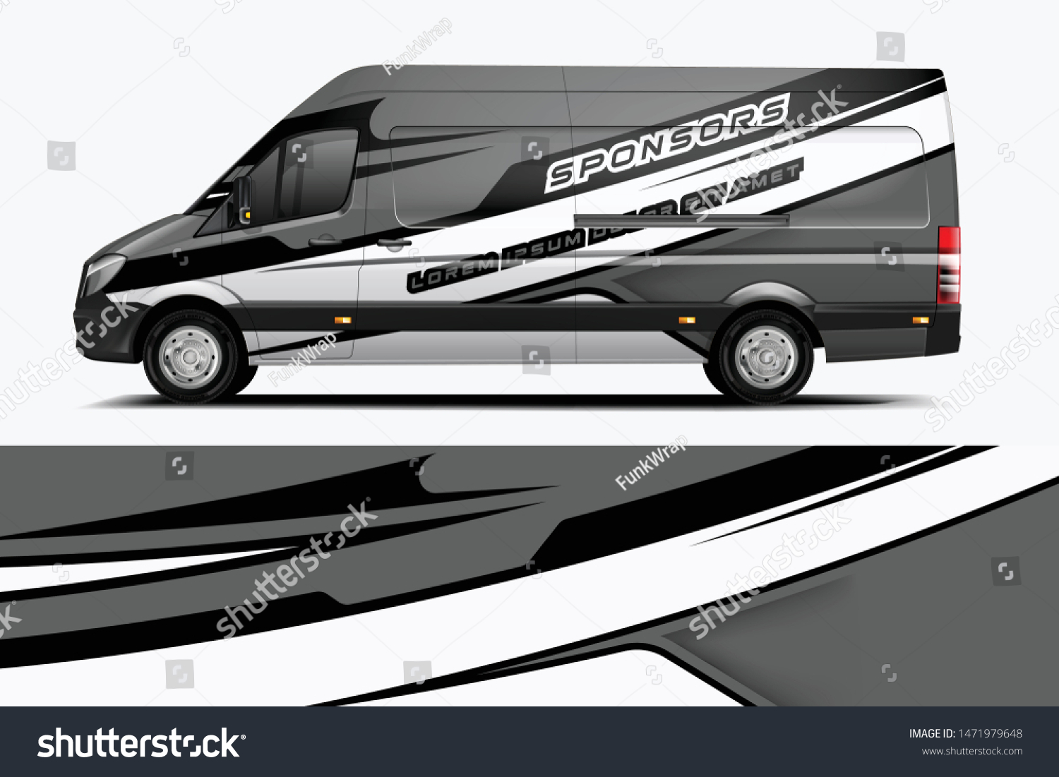 Van wrap design. Wrap, sticker and decal design for company. Vector format dekal