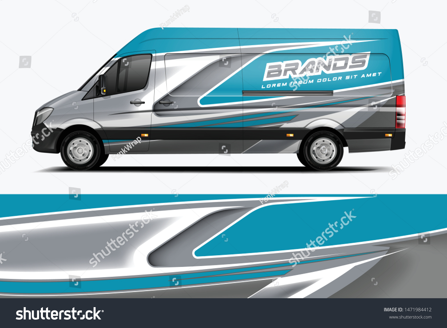 Van wrap design. Wrap, sticker and decal design for company. Vector format dekal
